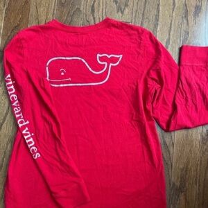 Vineyard Vines Kids Bright Red Long Sleeve Tee